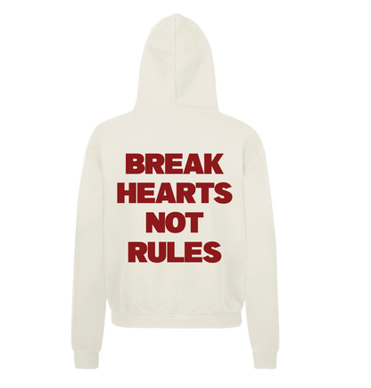 Break Hearts Not Rules - Vintage Cream Hoodie